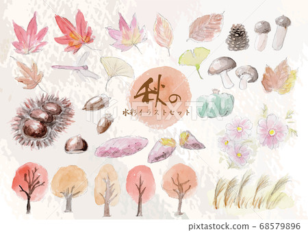 Autumn watercolor illustration set 1.eps 68579896