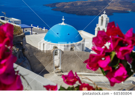 Church of the island of Santorini on the beach Church of the island of Santorini on the beach 68580804