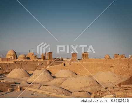 rootops and landscape view of  yazd city old town 68582436