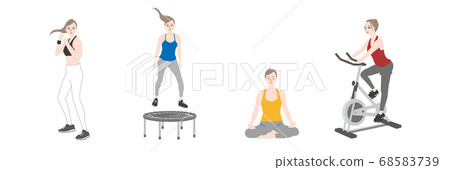 健身套裝女式自行車,瑜伽,拳擊手大小,蹦床 健身套裝女式自行車,瑜伽,拳擊手大小,蹦床 68583739