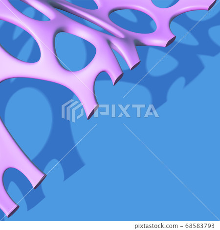 Artificial biologic fiber background with abstract purple mesh on blue backdrop Artificial biologic fiber background with abstract purple mesh on blue backdrop 68583793