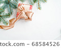 Christmas holiday background with gift boxes. Top view from above 68584526