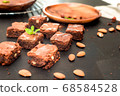 luxurious dessert, chocolate cake brownie pattern top view 68584528