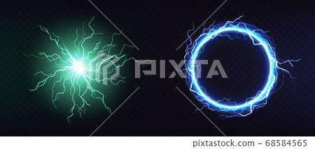 Download Electric Ball Round Lightning Frame 3d Vector Stock Illustration 68584565 Pixta