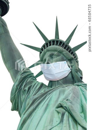 Closeup view of the Statue of Liberty with Closeup view of the Statue of Liberty with 68584735
