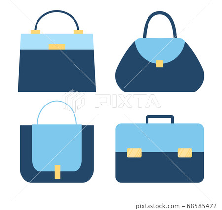 Collection of modern stylish fashionable woman bags in blue and grey colors, set with handbags Collection of modern stylish fashionable woman bags in blue and grey colors, set with handbags 68585472