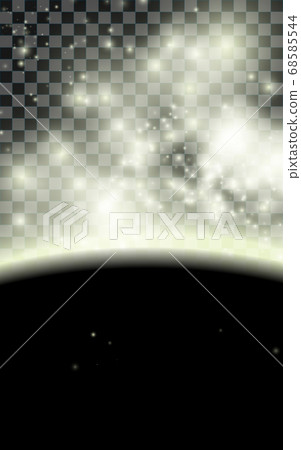 Spacescape with planet and stars on transparent background. Space banner design for flyer, poster, brochure, card cover, typography, or other printing products. Vector illustration Spacescape with planet and stars on transparent background. Space banner design for flyer, poster, brochure, card cover, typography, or other printing products. Vector illustration 68585544