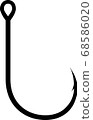 Single hook for lure (with barb) 68586020