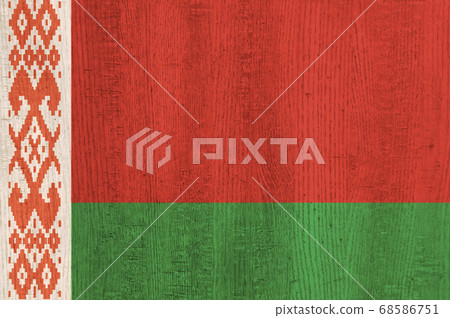 Belarus flag on wooden surface. Belarussian 68586751