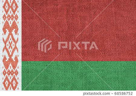 Belarus flag printed on linen fabric 68586752