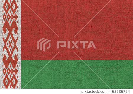 Belarus flag printed on linen fabric Belarus flag printed on linen fabric 68586754