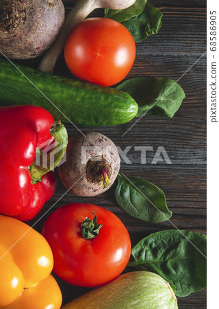 peppers, beetroot, tomato, green cucumbers,  68586905