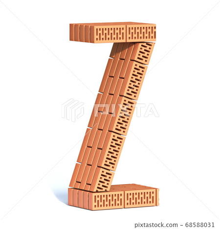 Brick wall font Letter Z 3D Brick wall font Letter Z 3D 68588031