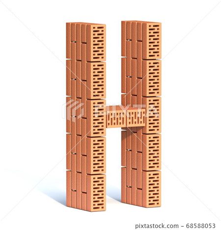Brick wall font Letter H 3D - Stock Illustration [68588053] - PIXTA