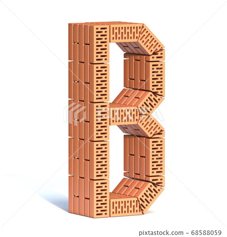 Brick wall font Letter B 3D Brick wall font Letter B 3D 68588059