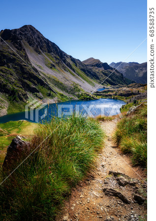 Mountain path to lakes of Vens (France) Mountain path to lakes of Vens (France) 68588735