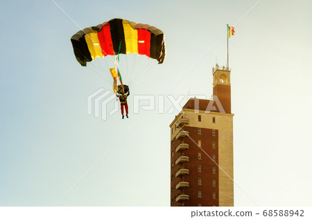 italian skydiver at sunset italian skydiver at sunset 68588942