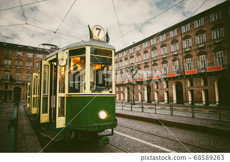 historical tram in Turin (Italy) historical tram in Turin (Italy) 68589263