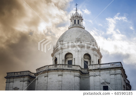 Lisbon, National pantheon dome at sunset, portugal 68590185