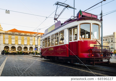 Lisbon traditional electric cable tramcar Lisbon traditional electric cable tramcar 68590227