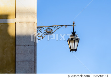 traditional street lamp lantern in Lisbon, traditional street lamp lantern in Lisbon, 68590381