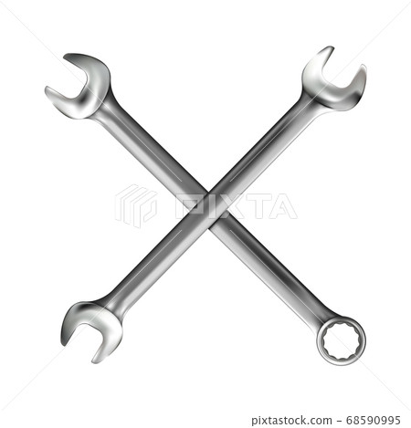 Crosshairs of realistic hand wrench or spanner Crosshairs of realistic hand wrench or spanner 68590995