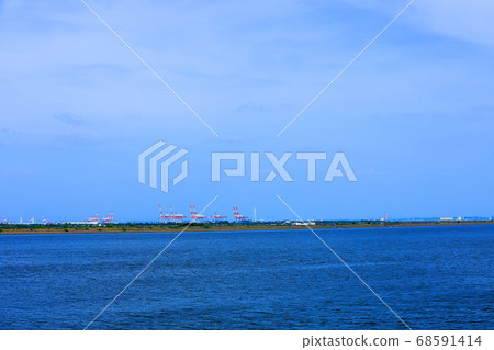 從三重縣桑名市桑窪公園的伊比河風光，河流[8月] 68591414