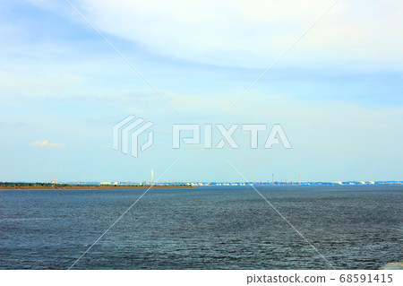 從三重縣桑名市桑窪公園的伊比河風光，河流[8月] 68591415