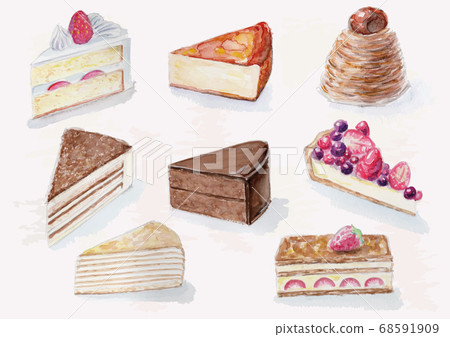 Cake various watercolors 1 Cake various watercolors 1 68591909