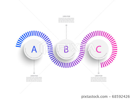 Abstract elements of graph infographic template with label. Business concept with 3 options 68592426