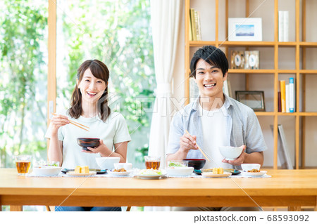 Young couple dining Young couple dining 68593092