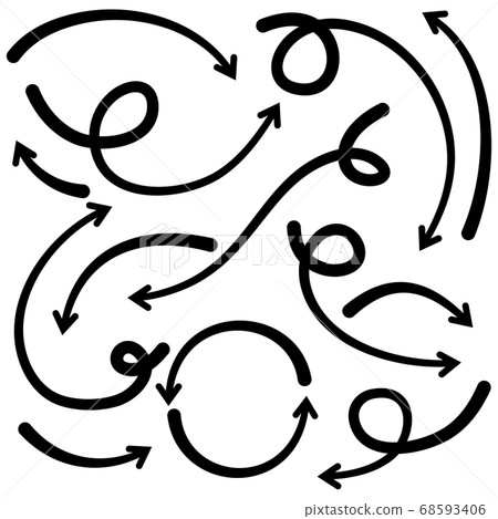 set of hand drawn arrows .Vector doodle design elements. Illustration on white background.for business infographic, banner, web and concept design. 68593406