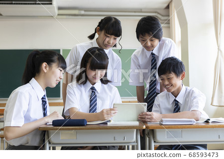 Junior high school class scene Junior high school class scene 68593473