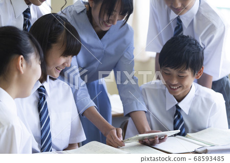 Junior high school class scene Junior high school class scene 68593485