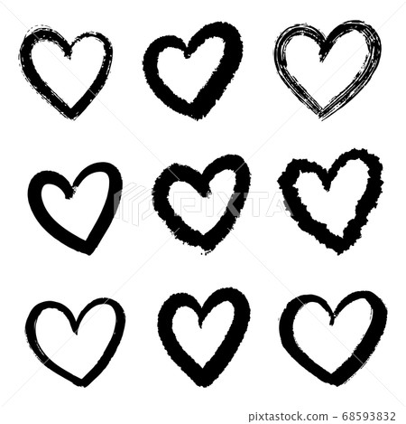 collection set of doodle hearts isolated on white collection set of doodle hearts isolated on white 68593832