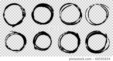set of hand drawn vector doodle circle line sketch - Stock Illustration ...