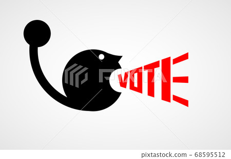 Vote vector lettering. Crying man with raised fist 68595512