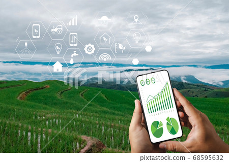 agriculture technology concept man Agronomist 68595632