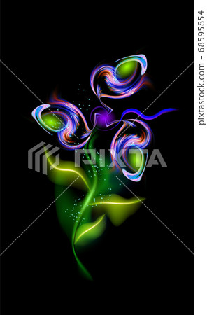 Modern glowing blue flower. 68595854