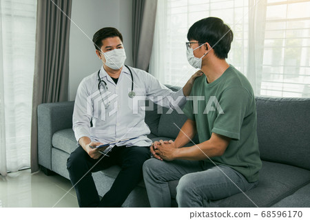 Doctor visit patients at home and follow-up the 68596170