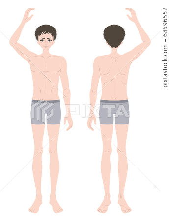 Men who raise their arms 68596552