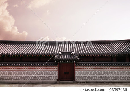 韓國傳統背景,韓國地標,傳統民居和建築物 韓國傳統背景,韓國地標,傳統民居和建築物 68597486
