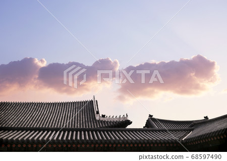 Korean traditional background, Korean landmark, traditional houses and buildings 68597490