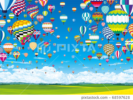 Hot air balloon in the clear blue sky Balloon Festival 68597628