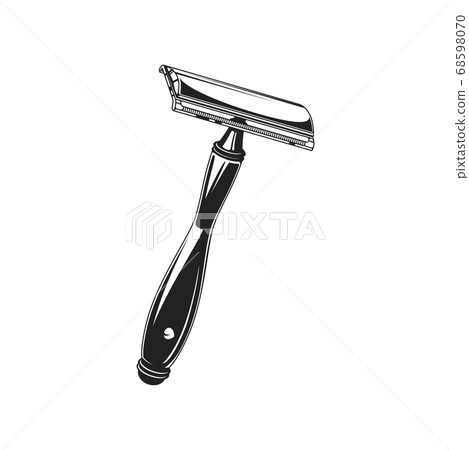 Old safety double edge razor blade holder isolated Old safety double edge razor blade holder isolated 68598070