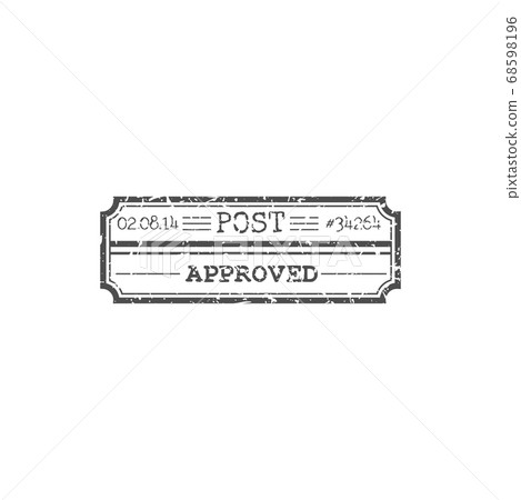 Post stamp with approved mark isolated ink seal Post stamp with approved mark isolated ink seal 68598196