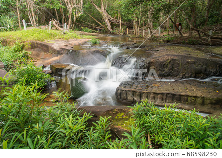 Kbal Spean the mystery waterfall on Kulen mountains range of the ancient Khmer empire in Siem Reap province of Cambodia. Kbal Spean the mystery waterfall on Kulen mountains range of the ancient Khmer empire in Siem Reap province of Cambodia. 68598230