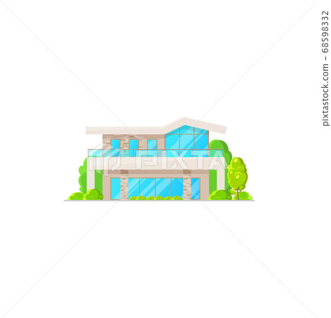 Villa or cottage house isolated urban building 68598332