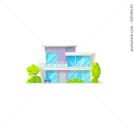 House building isolated patio facade exterior - Stock Illustration ...