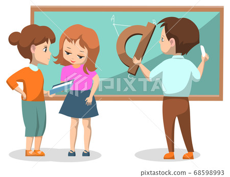 Group of Kids Solving Math Problems Vector Image 68598993
